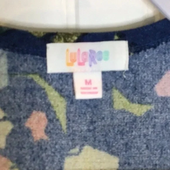 LuLaRoe | Sarah Cardigan Duster Sweater Blue/Fall Floral Medium - Picture 6 of 12